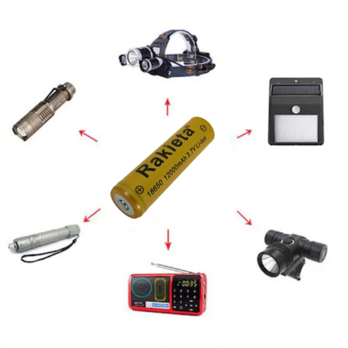 Acumulator 18650 Li-Ion, Rakieta BRC-18600-12000, 3.7V 12000mAh [7]