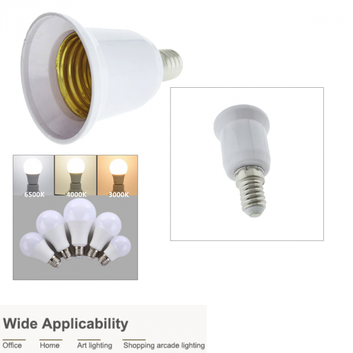 Adaptor bec pentru soclu E14 la E27, FL-95980, alb [3]