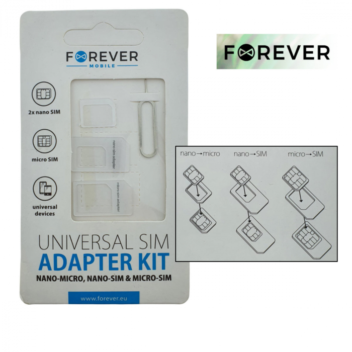 Adaptor cartela SIM, Forever 22237, kit universal pentru telefoane mobile [4]