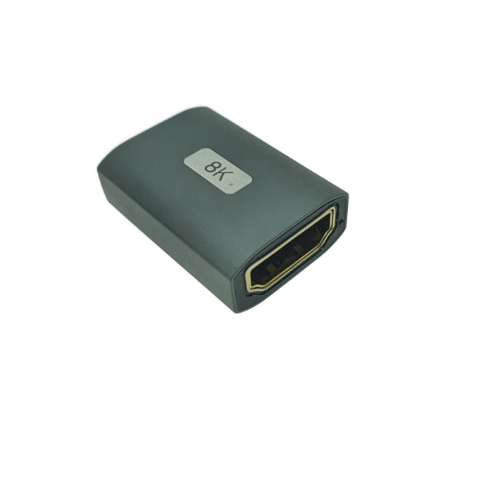 Adaptor HDMI mama la HDMI mama, 8K, Lanberg 44094, DSC, eARC, HDR, carcasa aluminiu, argintiu [2]