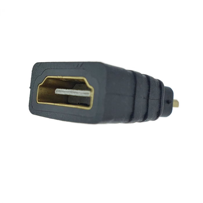 Adaptor HDMI mama la microHDMI tata, 4K, 3D, ARC, ethernet, negru [4]
