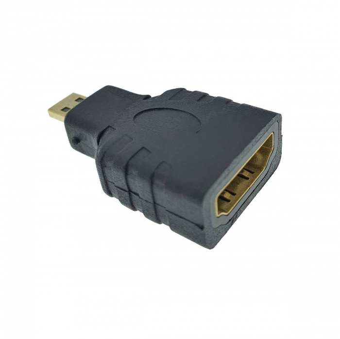 Adaptor HDMI mama la microHDMI tata, 4K, 3D, ARC, ethernet, negru [2]