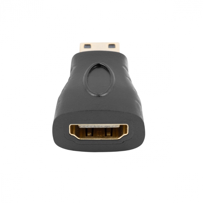 Adaptor HDMI mama la miniHDMI tata, Lanberg 42744, rezolutie 3842 x 2160 la 30 Hz, ARC, negru [2]