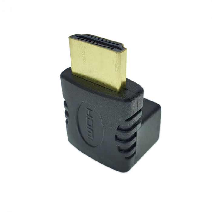 Adaptor HDMI tata la HDMI mama, unghi 90 grade in jos [3]