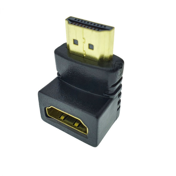 Adaptor HDMI tata la HDMI mama, unghi 90 grade in jos [2]