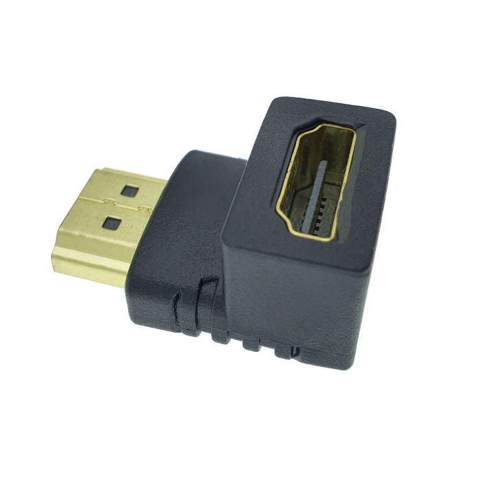 Adaptor HDMI tata la HDMI mama, unghi 90 grade in jos [5]