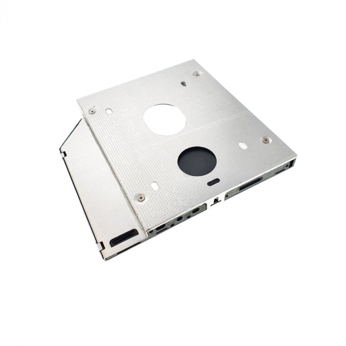 Adaptor inlocuire unitate optica 5.25'' cu HDD 2.5'' sau SSD 12.7mm, din otel zincat, cu accesorii [2]