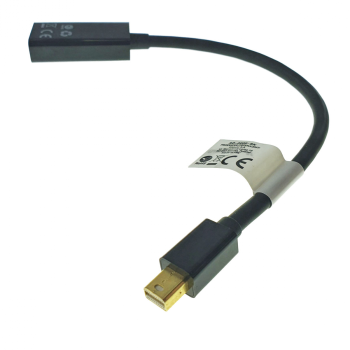 Adaptor Lanberg 40868, DisplayPort mini tata la HDMI mama, lungime 20 cm , rezolutie maxima pana la 1920 x 1200 (1080p) la 60 Hz, negru [5]
