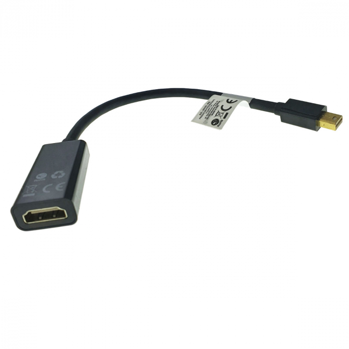Adaptor Lanberg 40868, DisplayPort mini tata la HDMI mama, lungime 20 cm , rezolutie maxima pana la 1920 x 1200 (1080p) la 60 Hz, negru [3]