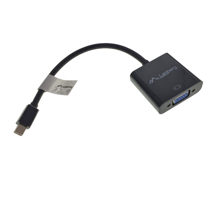 Adaptor Lanberg 40869, DisplayPort Mini tata la VGA mama, rezolutie Full HD 1080p la 60Hz, cu cablu 20 cm [4]