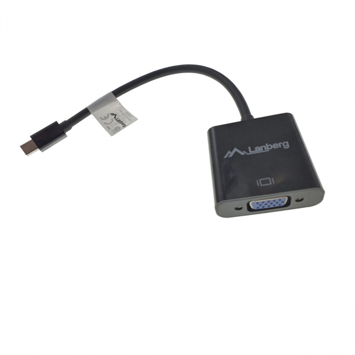Adaptor Lanberg 40869, DisplayPort Mini tata la VGA mama, rezolutie Full HD 1080p la 60Hz, cu cablu 20 cm [2]