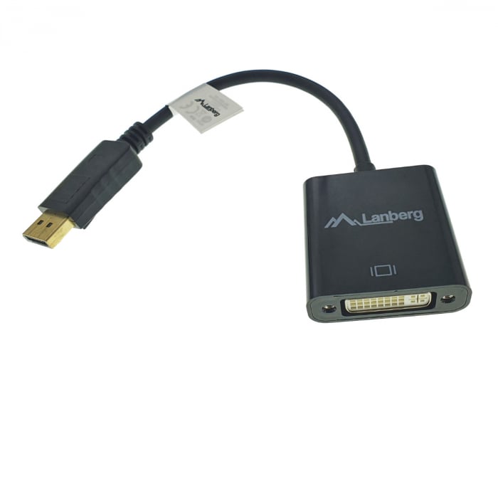Adaptor, Lanberg, AD-0007-BK, 0,1 m, DisplayPort, DVI-D, Negru [2]