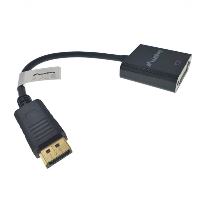 Adaptor, Lanberg, AD-0007-BK, 0,1 m, DisplayPort, DVI-D, Negru [3]