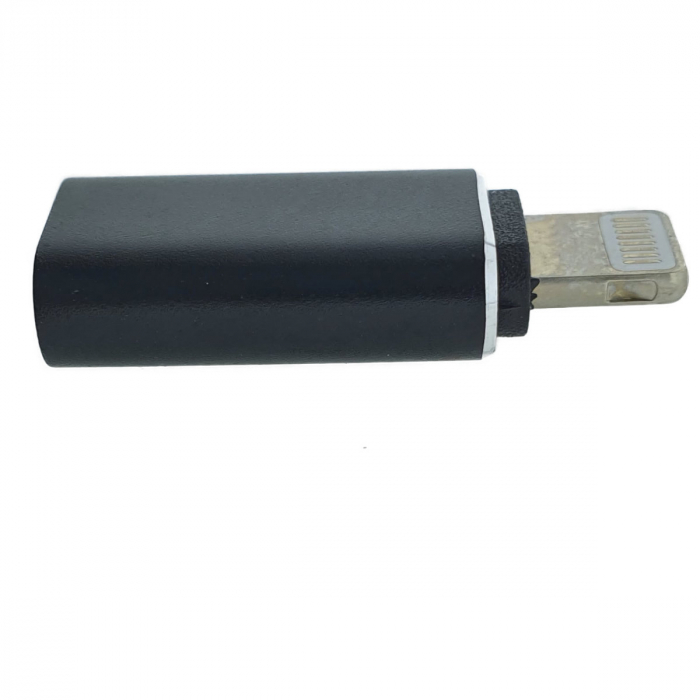 Adaptor Maxlife 94075 port USB-C mama la conector tip lightning tata, in blister, negru [2]