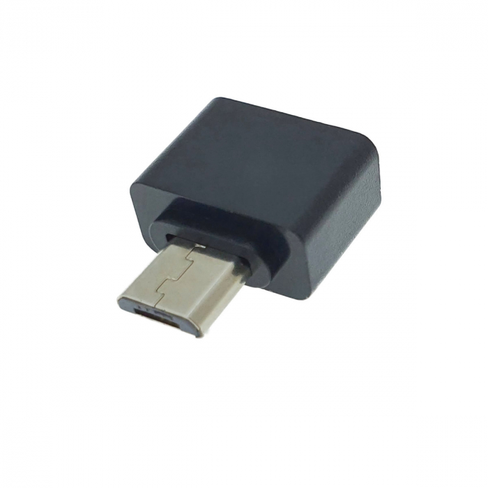 Adaptor OTG USB 2.0 mama la microUSB tata, alimentare, conectare si transfer de date, negru [4]