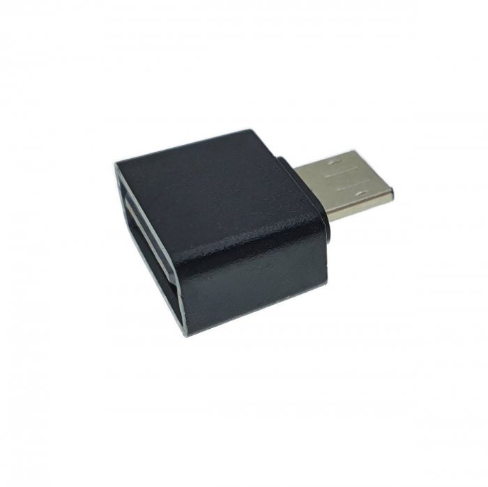 Adaptor OTG USB 2.0 mama la microUSB tata, alimentare, conectare si transfer de date, negru [3]