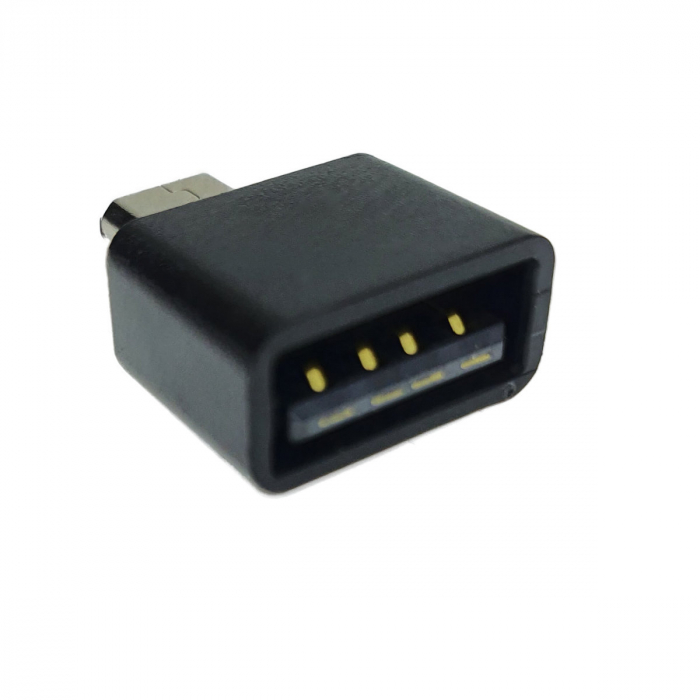 Adaptor OTG USB 2.0 mama la microUSB tata, alimentare, conectare si transfer de date, negru [5]
