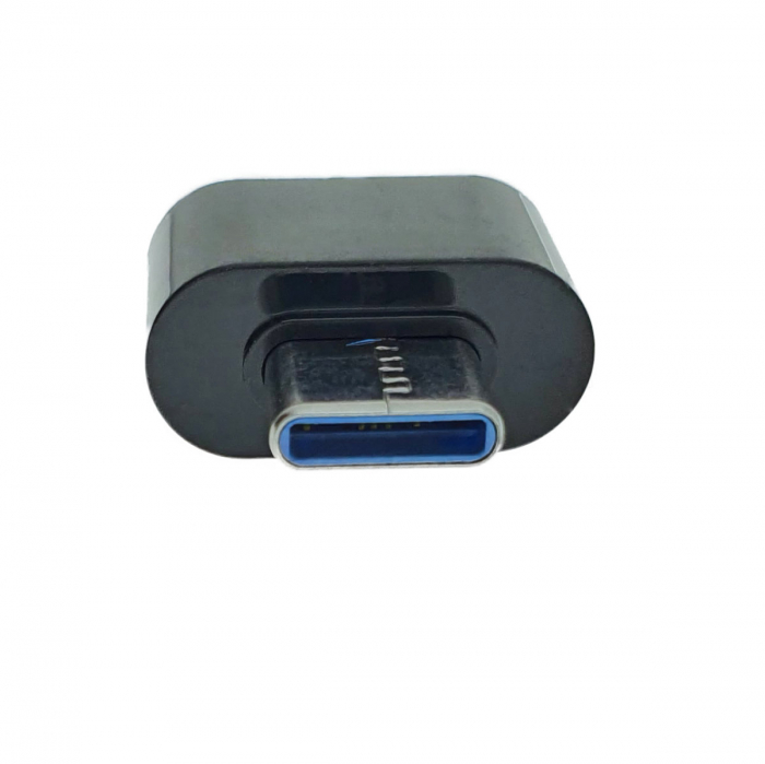 Adaptor OTG USB 2.0 mama la USB tip C tata, alimentare, conectare si transfer de date, negru [4]