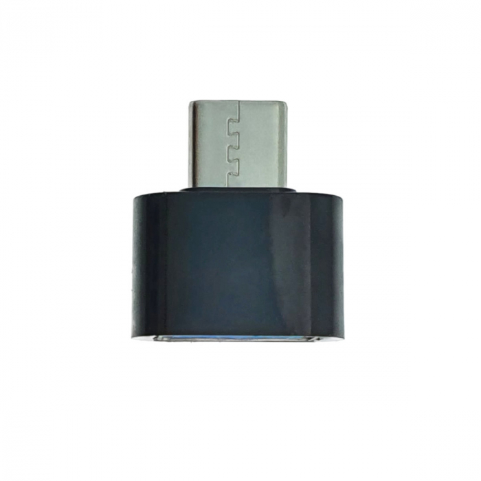 Adaptor OTG USB 2.0 mama la USB tip C tata, alimentare, conectare si transfer de date, negru [3]