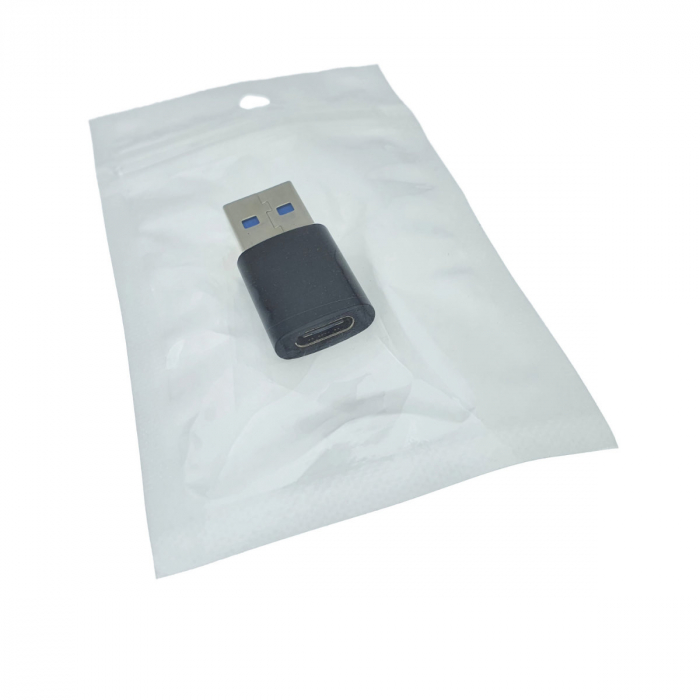 Adaptor OTG USB 3.1 tata la USB tip C mama, carcasa aluminiu, Data C 080, alimentare si transfer de date, negru [6]
