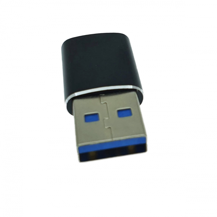 Adaptor OTG USB 3.1 tata la USB tip C mama, carcasa aluminiu, Data C 080, alimentare si transfer de date, negru [2]