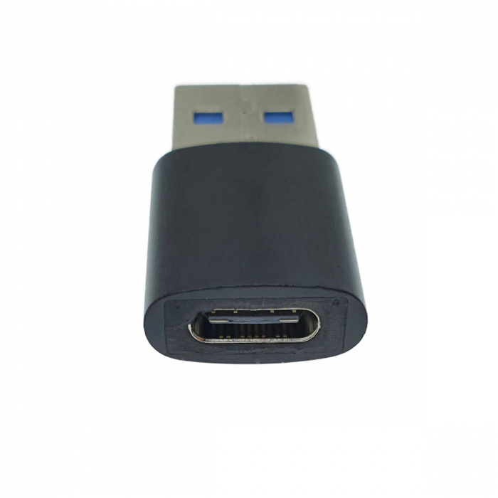 Adaptor OTG USB 3.1 tata la USB tip C mama, carcasa aluminiu, Data C 080, alimentare si transfer de date, negru [5]