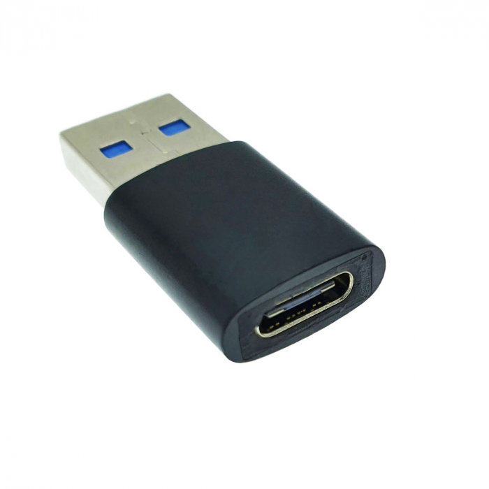 Adaptor OTG USB 3.1 tata la USB tip C mama, carcasa aluminiu, Data C 080, alimentare si transfer de date, negru [1]
