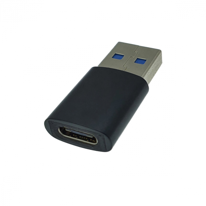 Adaptor OTG USB 3.1 tata la USB tip C mama, carcasa aluminiu, Data C 080, alimentare si transfer de date, negru [3]