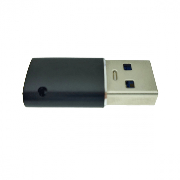 Adaptor OTG USB 3.1 tata la USB tip C mama, carcasa aluminiu, Data C 081, cu orificiu de prindere, alimentare si transfer de date, negru [3]