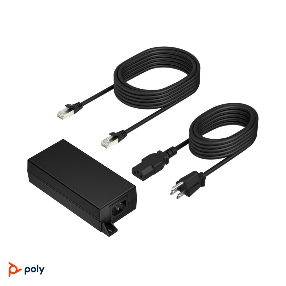 Adaptor PoE++ HP Poly 65 W 2.5G, injector IEEE 802.3bt cu cablu Cat 6A de 3,66 m si cablu de alimentare, pentru Poly Studio V12 si X32, B5NH6AA [4]
