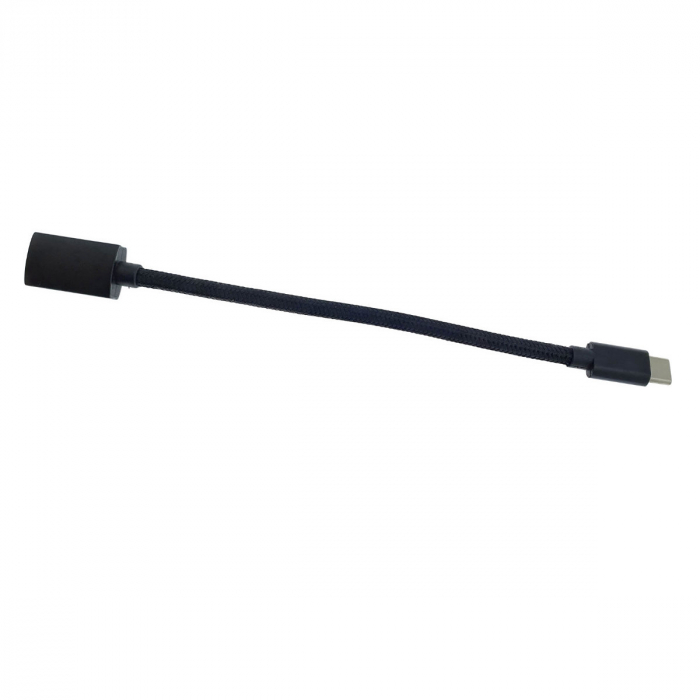 Adaptor premium OTG, USB 3.1 mama la USB tip C tata, Revolution 115, cablu cu invelis textil, carcasa aluminiu, negru [6]