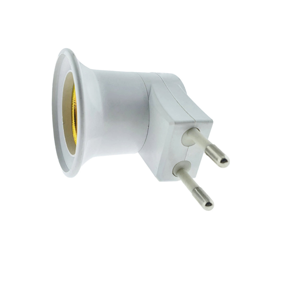 Adaptor Priza Bec E27 cu Intrerupator Incorporat Alb, Compact, dimensiuni 85 x 48 x 45 mm [7]