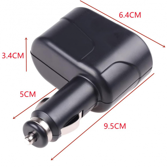 Adaptor Priza Bricheta Auto cu 2 Porturi, 12V/24V [2]