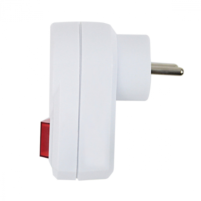 Adaptor priza cu un port si intrerupator integrat, 3680W, 16A, dimensiuni 85 x 74 x 50 mm, protectie copii, Tip E, alb [4]