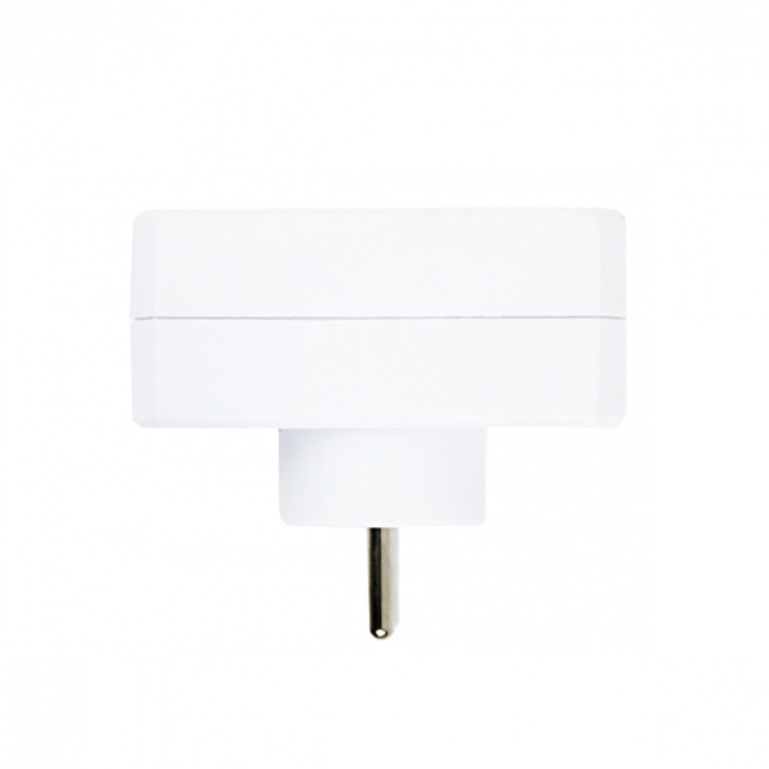Adaptor priza dubla, 3680W, 16A, cu impamantare, dimensiuni 85 x 75 x 48 mm, alb [3]