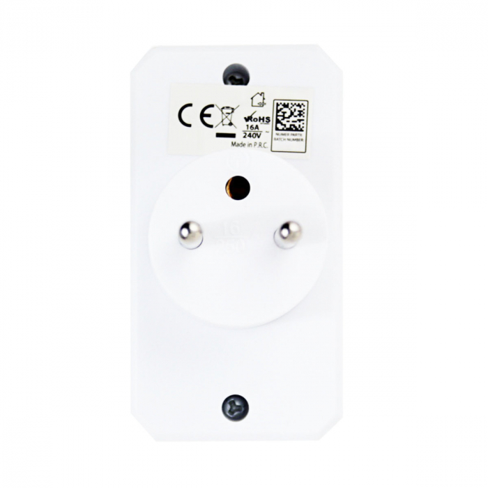 Adaptor priza dubla, 3680W, 16A, cu impamantare, dimensiuni 85 x 75 x 48 mm, alb [5]