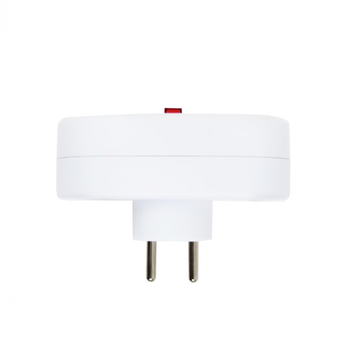 Adaptor priza dubla cu un intrerupator, 3680W, 16A, cu impamantare, dimensiuni 107 x 805 x 52 mm, alb [4]
