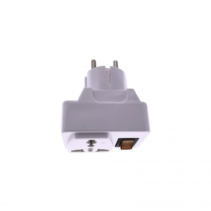 Adaptor priza us/uk la tip priza Europa, cu intrerupator, cb-06, alb [3]