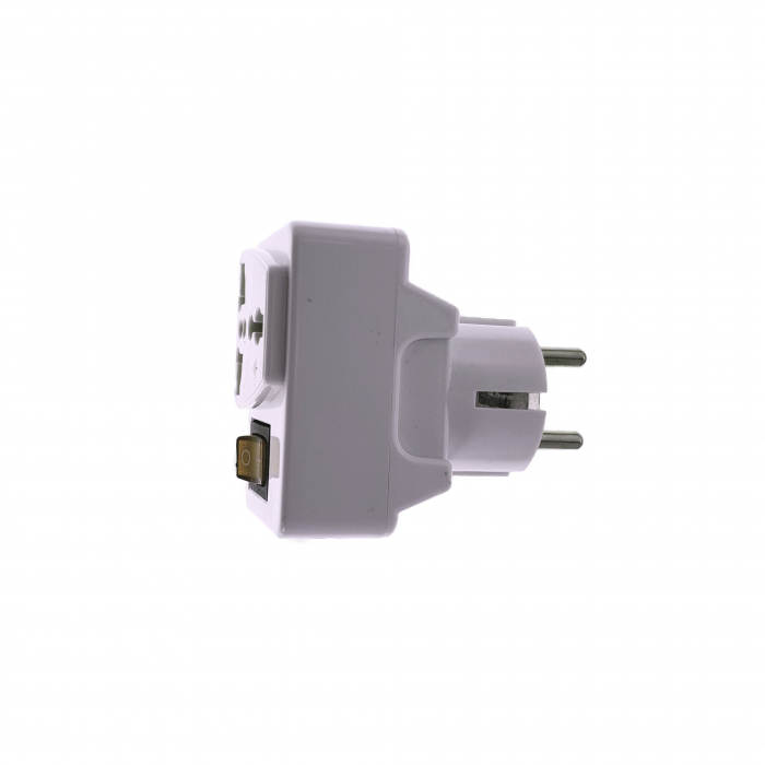 Adaptor priza us/uk la tip priza Europa, cu intrerupator, cb-06, alb [2]