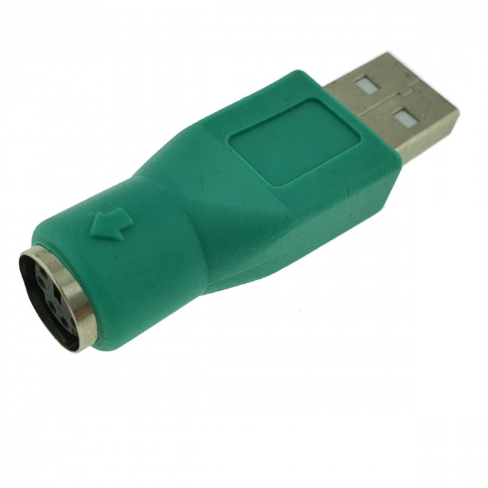 Adaptor PS2 mama la USB tip A tata, pentru tastatura/mouse, verde [3]
