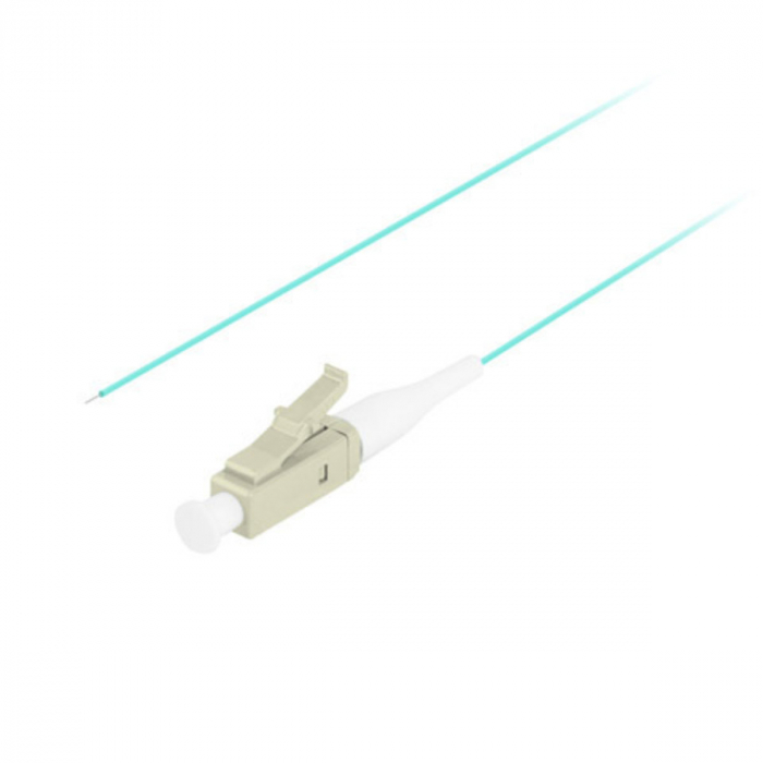 Adaptor retea fibra optica coada/Pigtail cu conector LC/UPC, lungime 2m, Lanberg 43358, Easy Strip MM OM3, turcoaz [2]