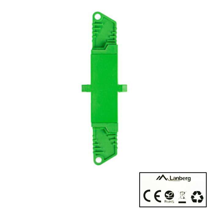 Adaptor retea fibra optica cu conectori E2000/APC, Lanberg 43379, SM, SIMPLEX, verde [5]