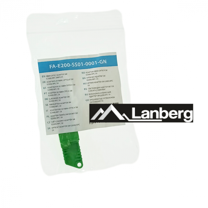Adaptor retea fibra optica cu conectori E2000/APC, Lanberg 43379, SM, SIMPLEX, verde [6]