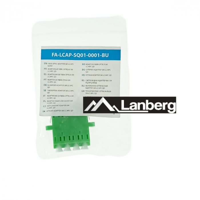 Adaptor retea fibra optica cu conectori LC/APC, Lanberg 43374, SM, QUAD, verde [5]