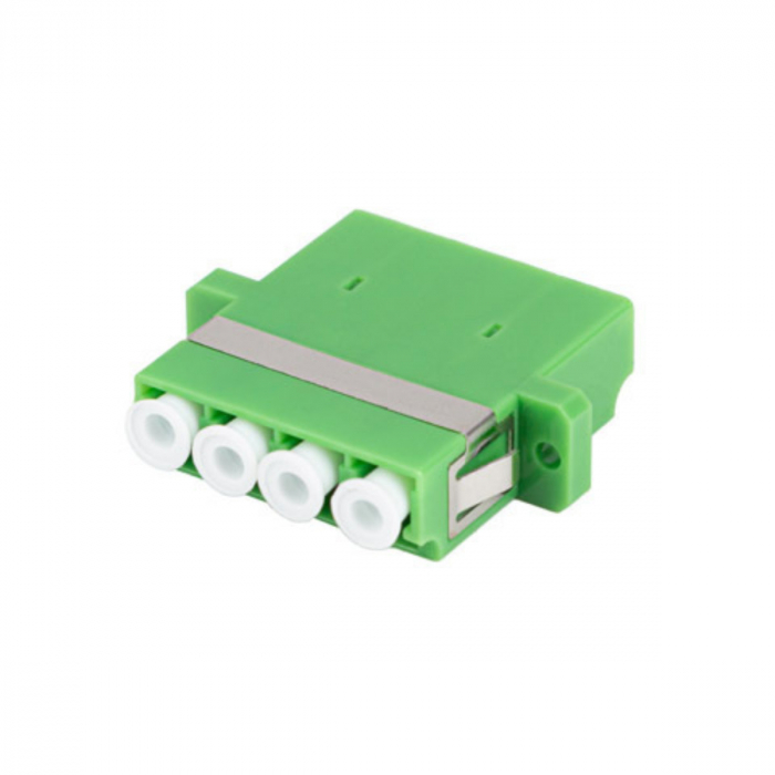 Adaptor retea fibra optica cu conectori LC/APC, Lanberg 43374, SM, QUAD, verde [2]