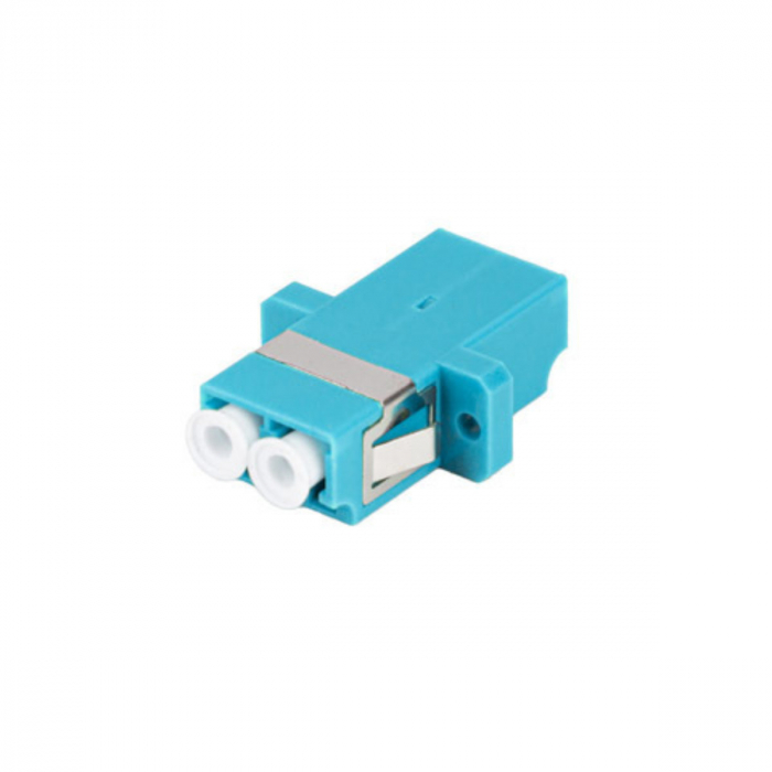 Adaptor retea fibra optica cu conectori LC/UPC, Lanberg 43375, MM DUPLEX OM3, turcoaz [2]