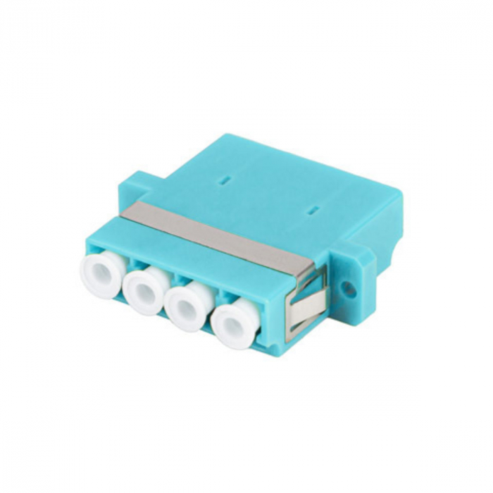 Adaptor retea fibra optica cu conectori LC/UPC, Lanberg 43376, MM QUAD OM3, turcoaz [2]