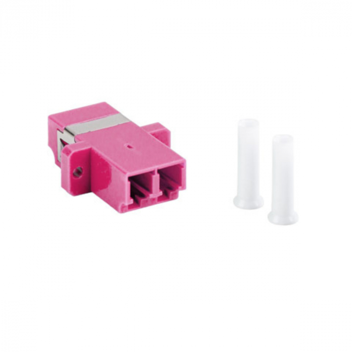 Adaptor retea fibra optica cu conectori LC/UPC, Lanberg 43377, MM DUPLEX OM4, violet [1]