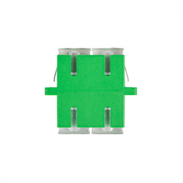 Adaptor retea fibra optica cu conectori SC/APC, Lanberg 43381, SM DUPLEX, capace transparente, verde [4]