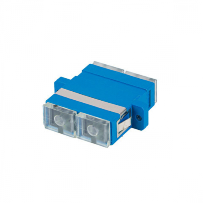 Adaptor retea fibra optica cu conectori SC/UPC, Lanberg 43367, SM DUPLEX, capace transparente, albastru [3]